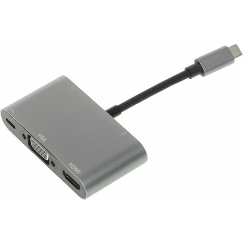 Хаб разветвитель Palmexx серебристый pxhub usbc-hdmi-vga-usbc 1069000₽