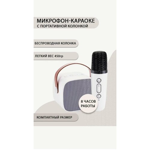 Детская караоке система Детский микрофон Fifine E1 White Беспроводной Живой вокал Портативная колонка 108100₽