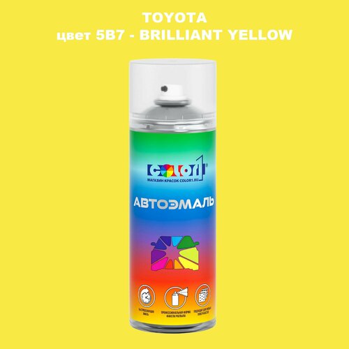 Аэрозольная краска COLOR1 для TOYOTA, цвет 5B7 - BRILLIANT YELLOW