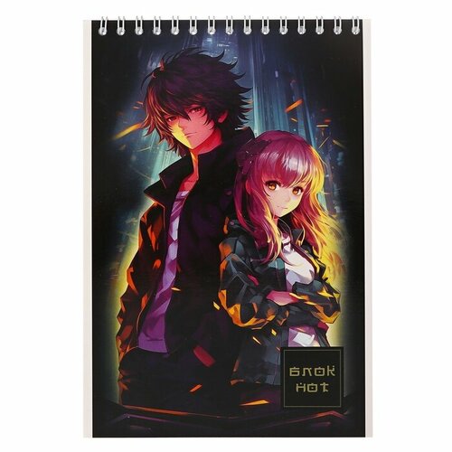 Блокнот А5 50л кл на гребне Аниме Подростки обл мел карт ВД-лак блок 60 гм2 334₽