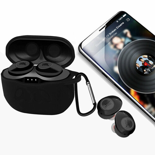 Чехол MyPads силиконовый для беспроводных наушников JBL Tune T120TWS/T125TWS черный