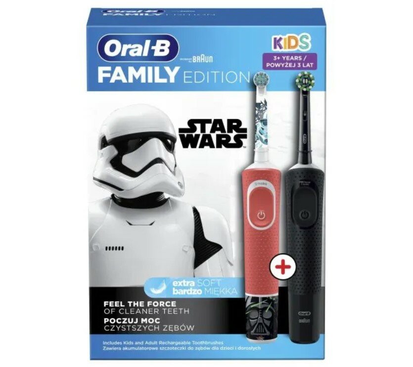 Электрическая зубная щетка Braun Toothbrush D103 Black + D100 Star Wars