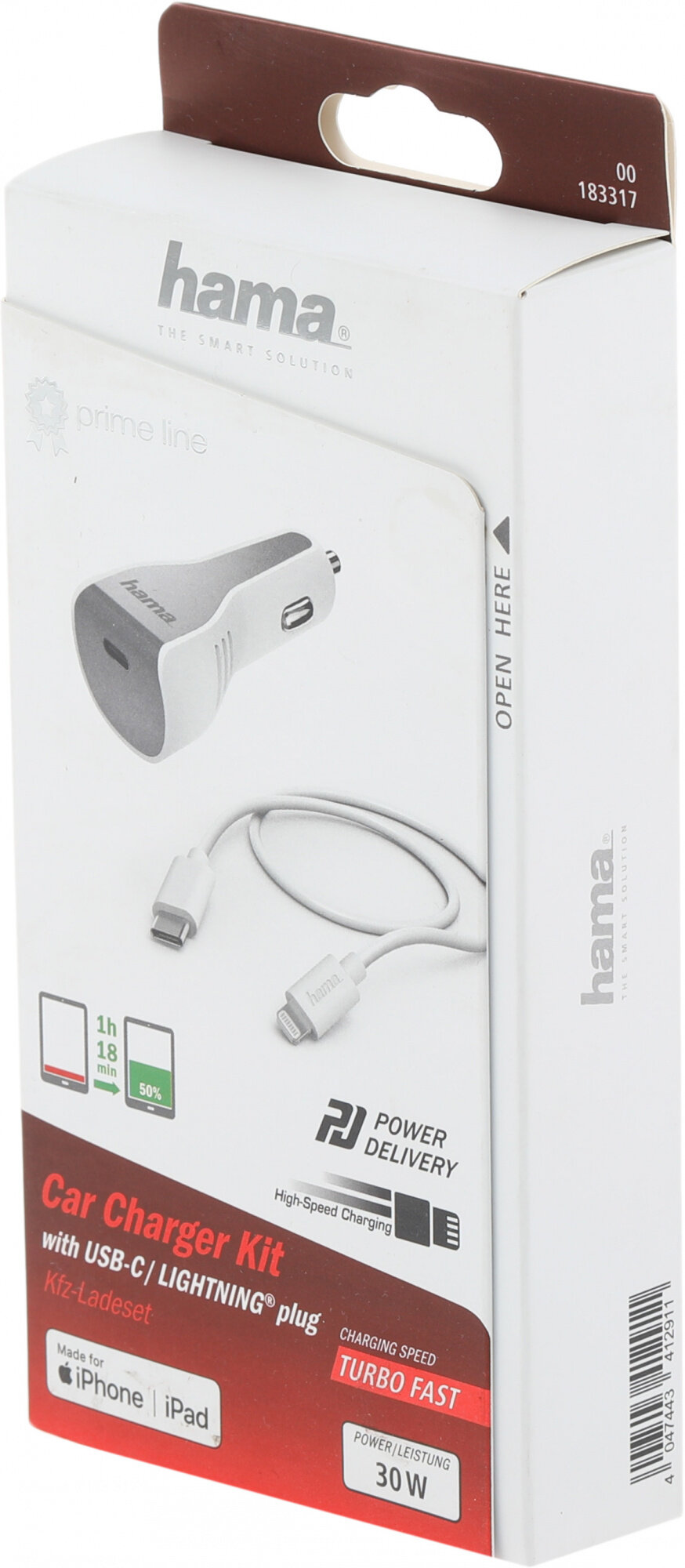 Комплект зарядного устройства HAMA H-183317, USB type-C, 8-pin Lightning (Apple), 3A, белый - фото №6