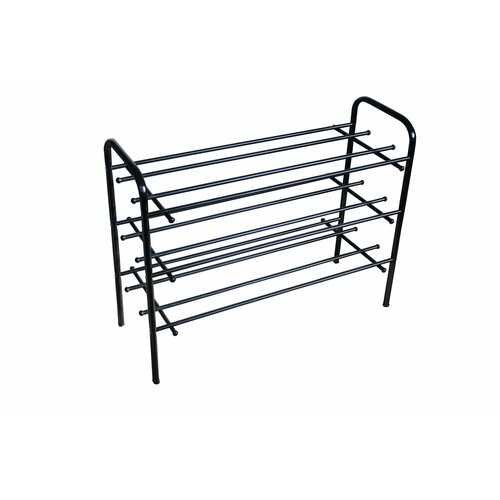 Обувница металлическая, 3 полки, черный