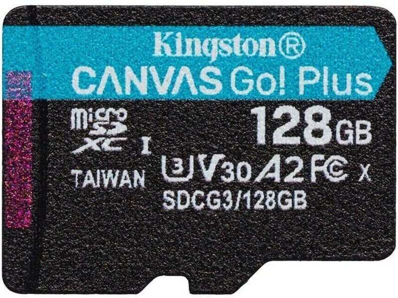 Карта памяти Kingston Canvas Go Plus microSDXC 128GB, A2, U3, V30, без адаптера (SDCG3/128GBSP)
