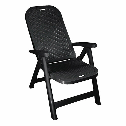 Кресло-шезлонг складное пластиковое Adrianoplast Discover графит 800х600х180 мм Р6052ГР 9668₽