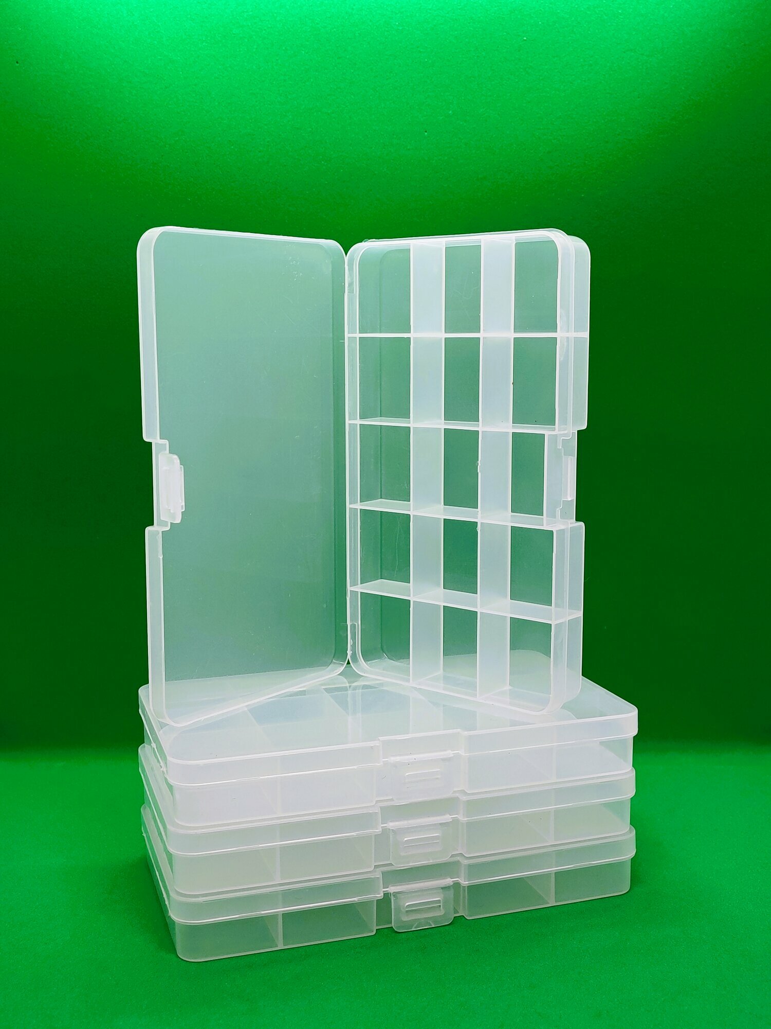 Контейнер для хранения мелочей 4 шт. / Пластиковый органайзер 15 ячеек 177*102*23 см / Бокс пластиковый