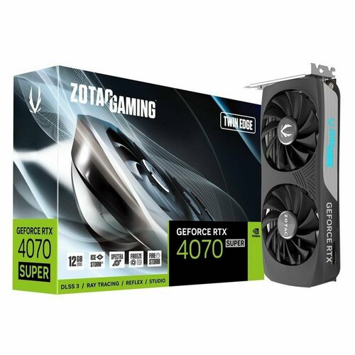 Видеокарта Zotac RTX4070 SUPER TWIN EDGE 12GB GDDR6X 192bit 3xDP HDMI 2FAN Medium Pack rtx4090 aorus master 24gb gddr6x 3xdp hdmi 5 311483