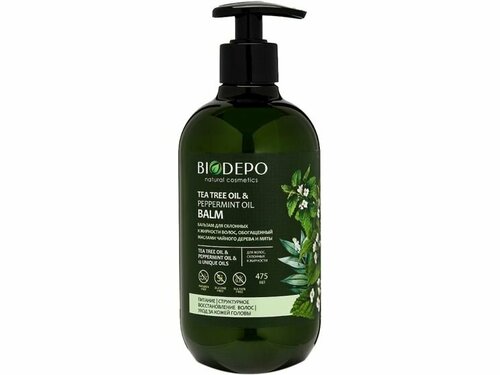 Бальзам для волос питательный BIODEPO Tea tree oil & peppermint oil