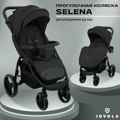фото Прогулочная коляска jovola selena, всесезонная, черная