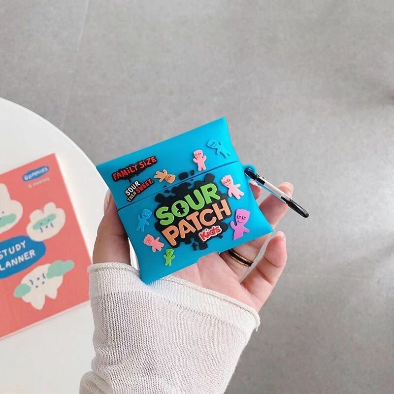 Чехол на AirPods 3 синий, голубой, мармелад Sour Patch