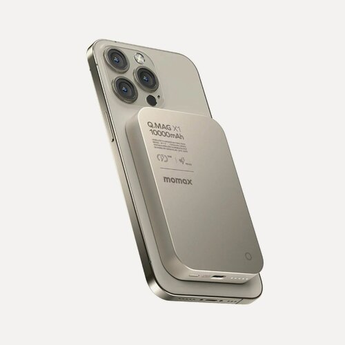 Изображение товара Повербанк MagSafe MOMAX Q.Mag X1 10000 Ультратонкий Titanium Магнитный