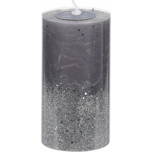Свеча декоративная парафиновая Морозный фонтан 9*15 см, серый, Koopman (ACC682750/2)
