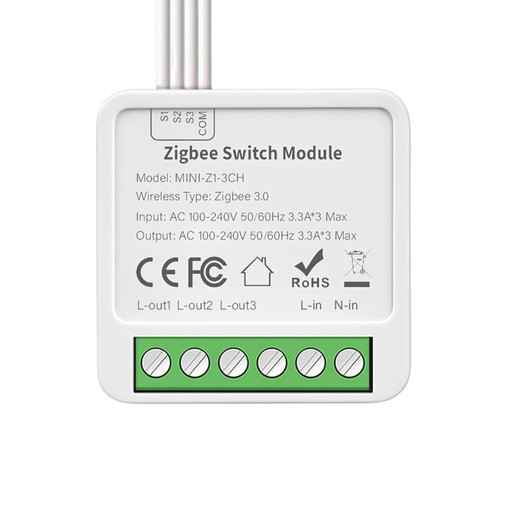 фото Модуль умного переключателя Tenky, белый, Wi-Fi, Zigbee, совместимое мини-реле «Сделай сам», 1/2/3/4 канала