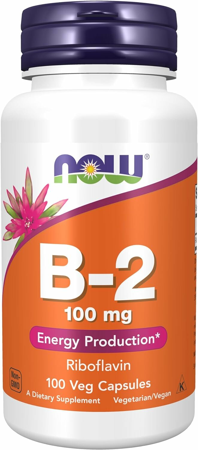 NOW B-2 100 mg Riboflavin 100 veg capsules (витамин B-2 рибофлавин)