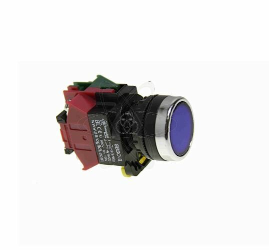 Кнопка Saroglidi SE0021-0066, синяя, круглая, без подсветки, 1 з+1 р