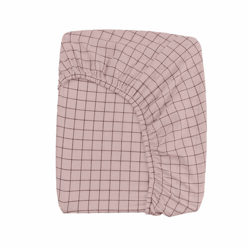 Простыня MORФEUS (морфеус) - Melange Rose Check (розовый в клетку) - 200x200x30 (на резинке) - вареный хлопок