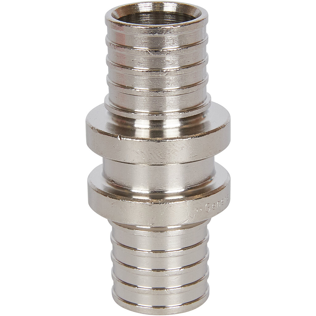 Муфта соединительная равнопроходная (1 шт.) STOUT 20х20 никелированная для труб из сшитого полиэтилена аксиальный (арт. SFA-0003-002002)