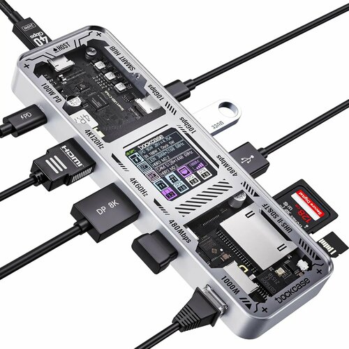 DOCKCASE Explorer Edition USB C концентратор 10 в 1 для MacBook Air Silver 13521₽