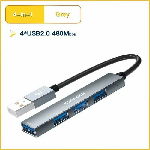 USB хаб разветвитель с 4 портами USB 30 для ноутбука macbook huawei xiaomi OTG 726₽