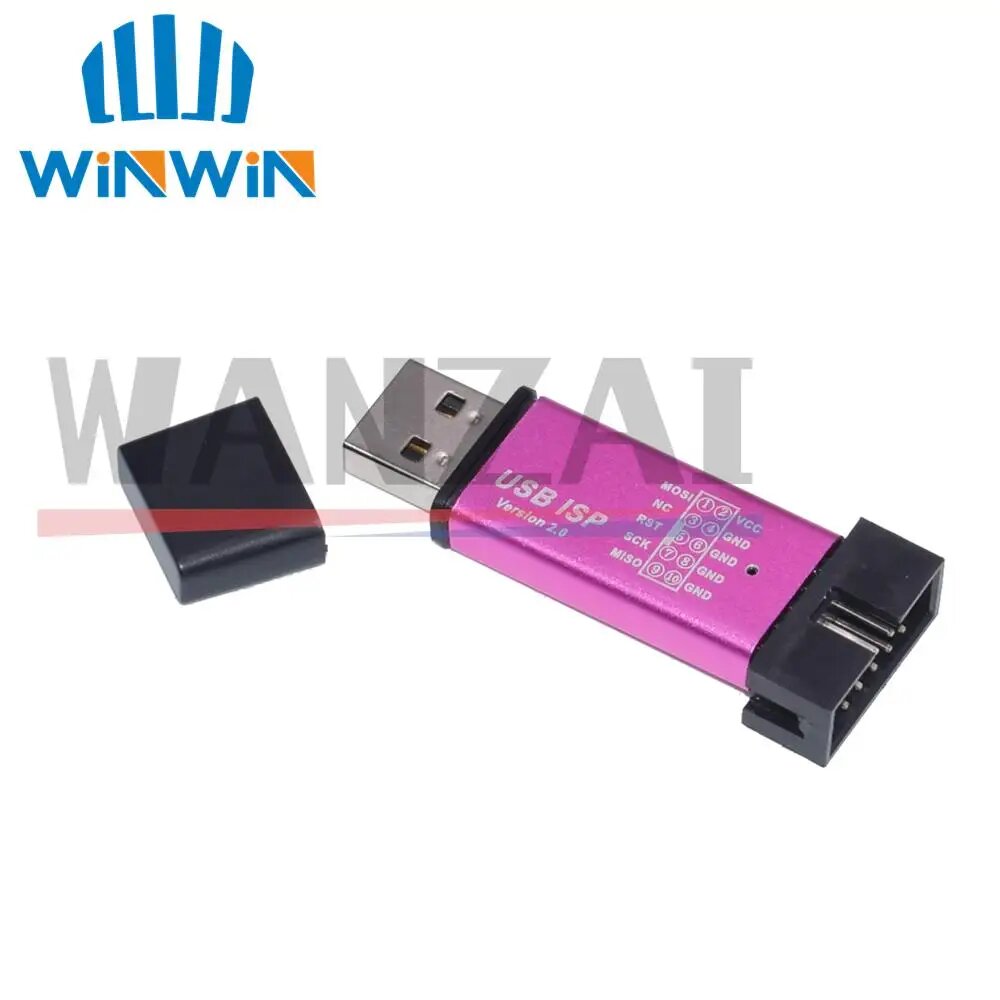 Программатор USB ISP USBISP USBASP ASP в алюминиевом корпусе для 51 ATMEL AVR WIN7 64 (случайный цвет) — фото 1