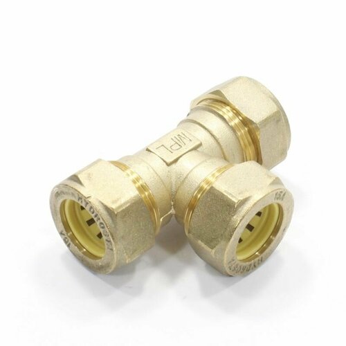 Тройник 15-15-15, Hydrosta TT, обжим-обжим, латунь