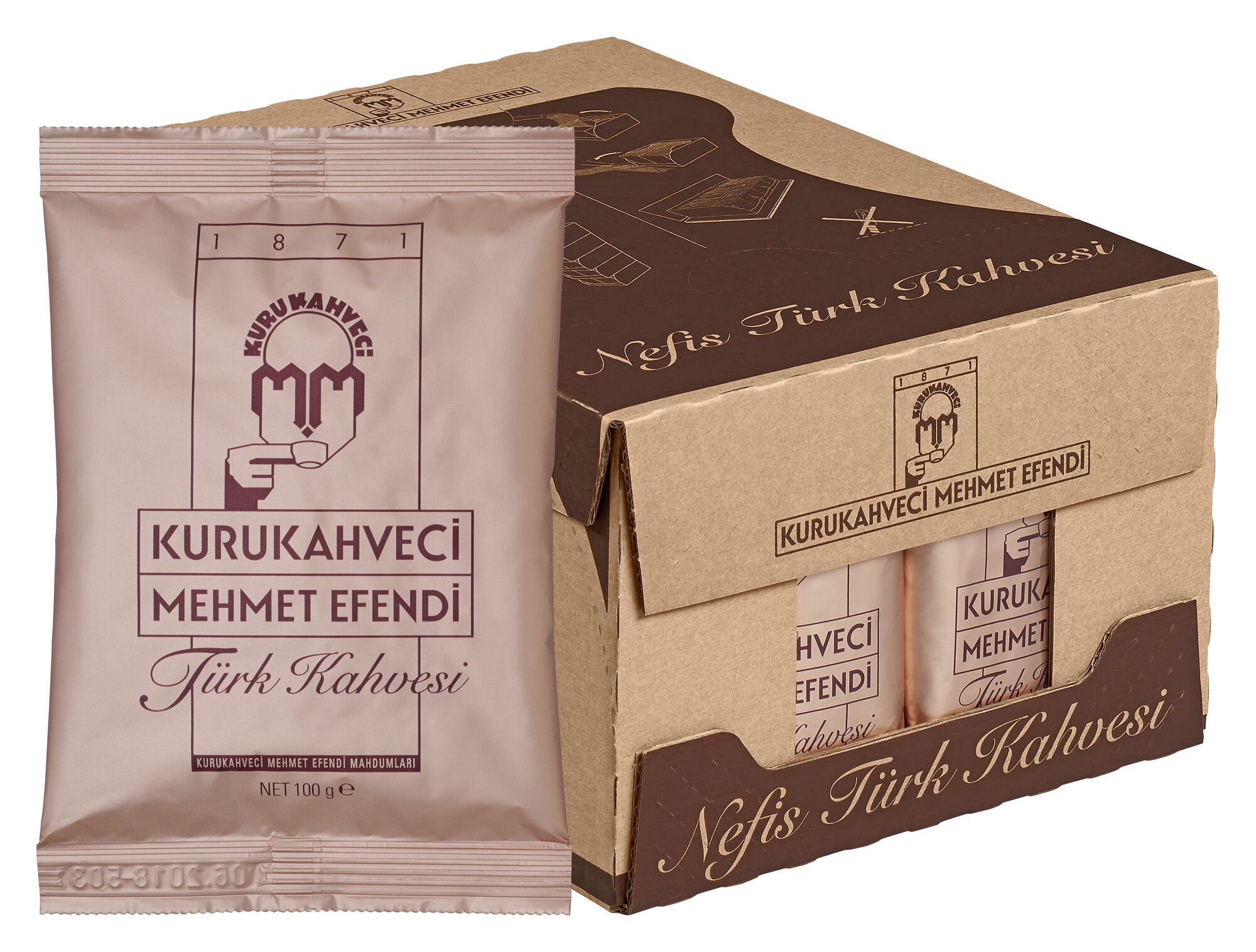 Кофе молотый Kurukahveci Mehmet Efendi мягкая упаковка 100 гр 25 шт