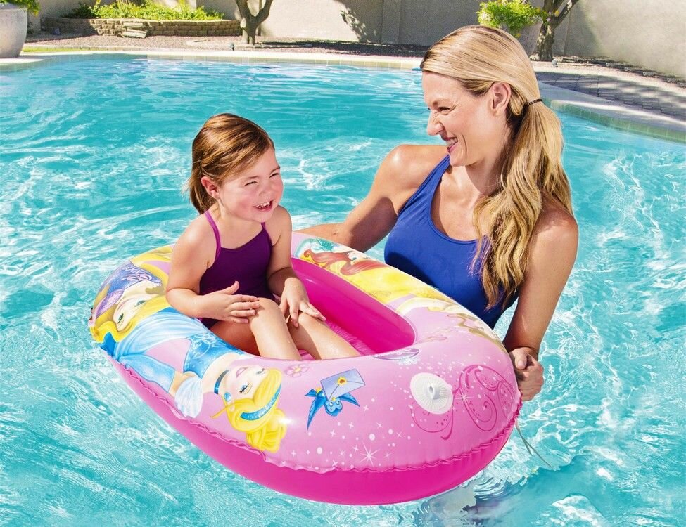 Детская надувная лодка Принцессы Disney 102х69 см от 3 до 6 лет BestWay 91044