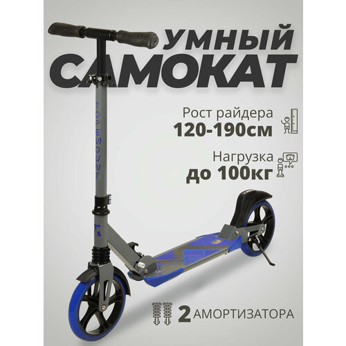 Самокат двухколесный подростковый, взрослый городской, до 100 кг, TOPEMOUNT
