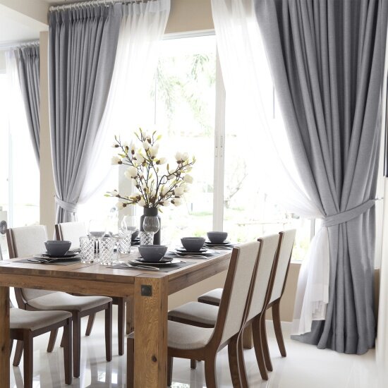 Комплект штор Волшебная Ночь Рогожка базальт