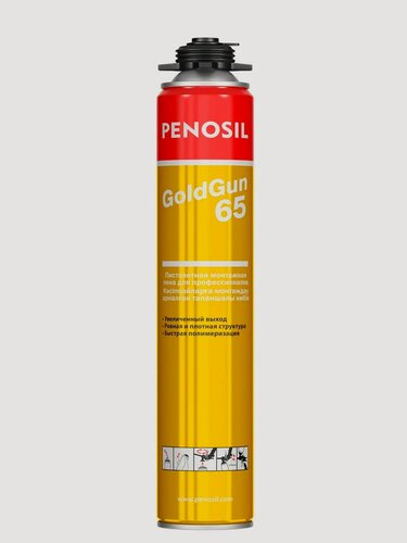 Изображение товара Пена монтажная летняя Penosil Gold Gun 65, профессиональная под пистолет, 875 мл, коробка 12 шт