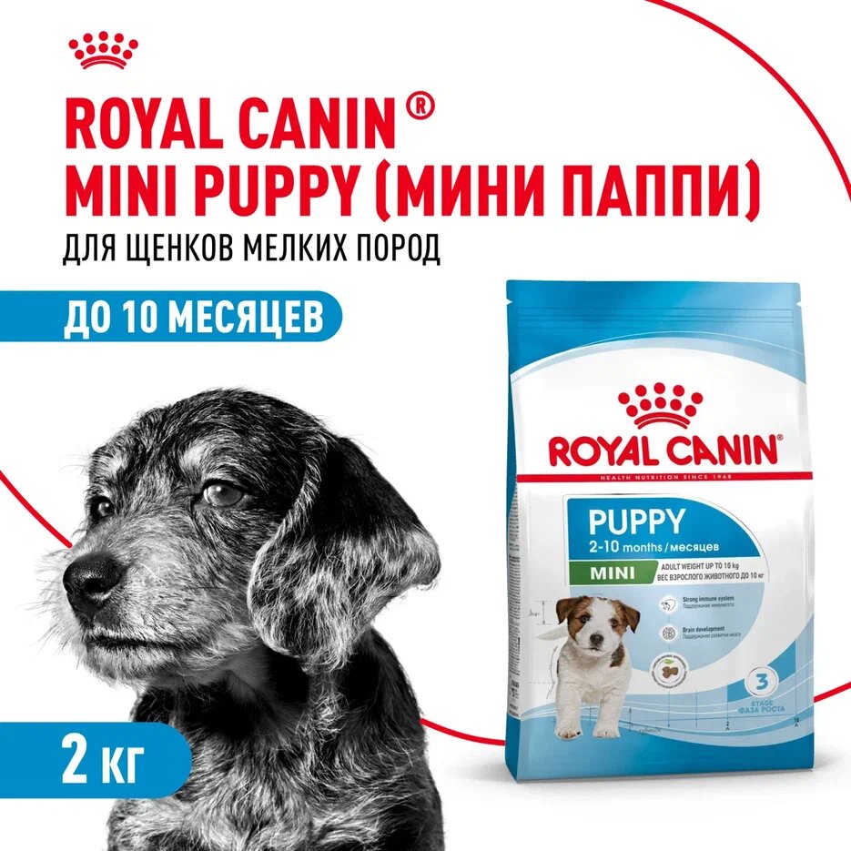 Royal Canin Mini Puppy для щенков мелких пород Курица, 2 кг.