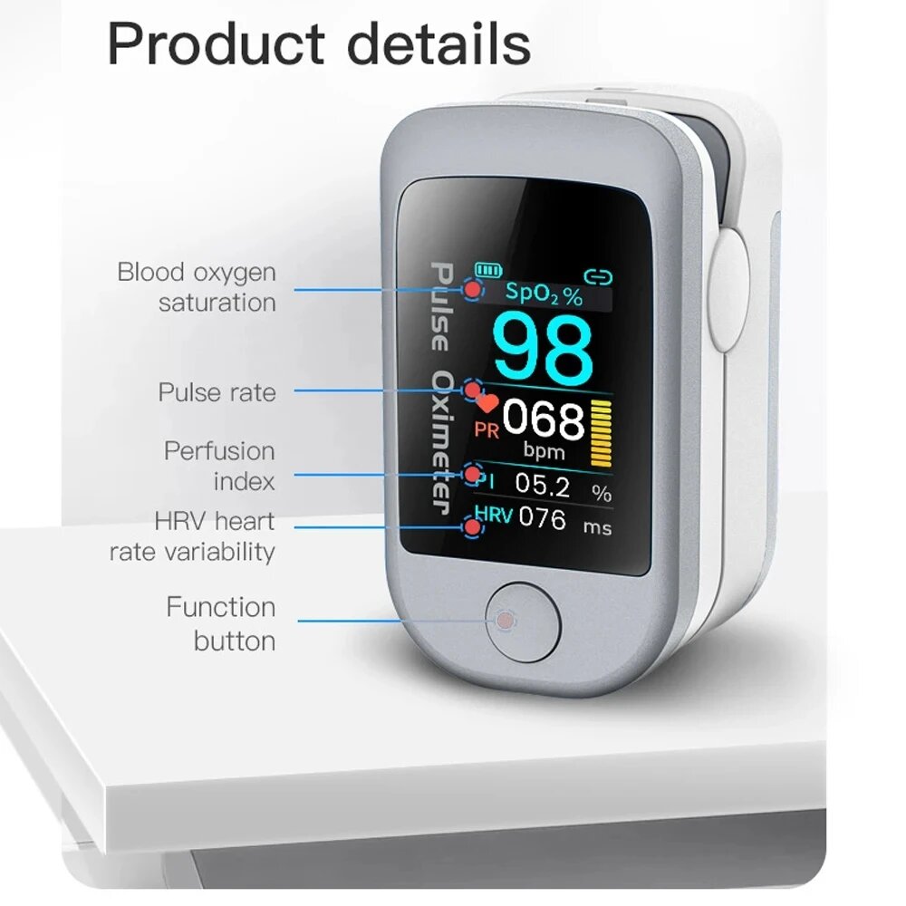 Изображение Xtjwkyh Bluetooth пульсоксиметр для пальца, Bluetooth oximeter