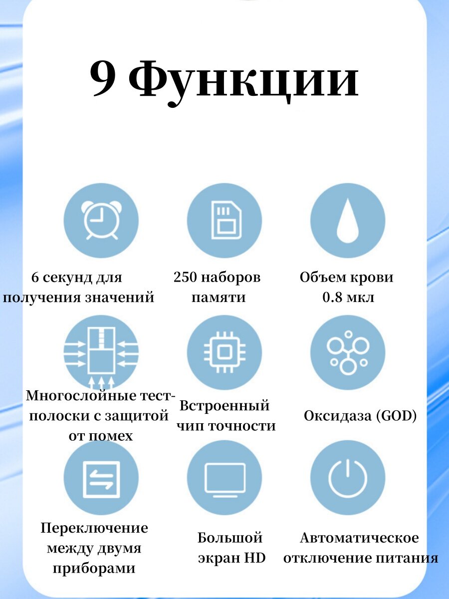 Изображение Измеритель глюкозы в крови для среднего и пожилого возраста (с 50 тест-полосками ）