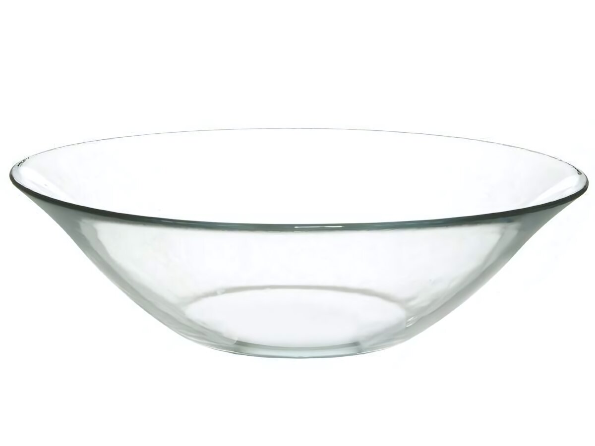 Салатник стеклянный 230мм 'Invitation', прозрачный, для сервировки, стильный дизайн