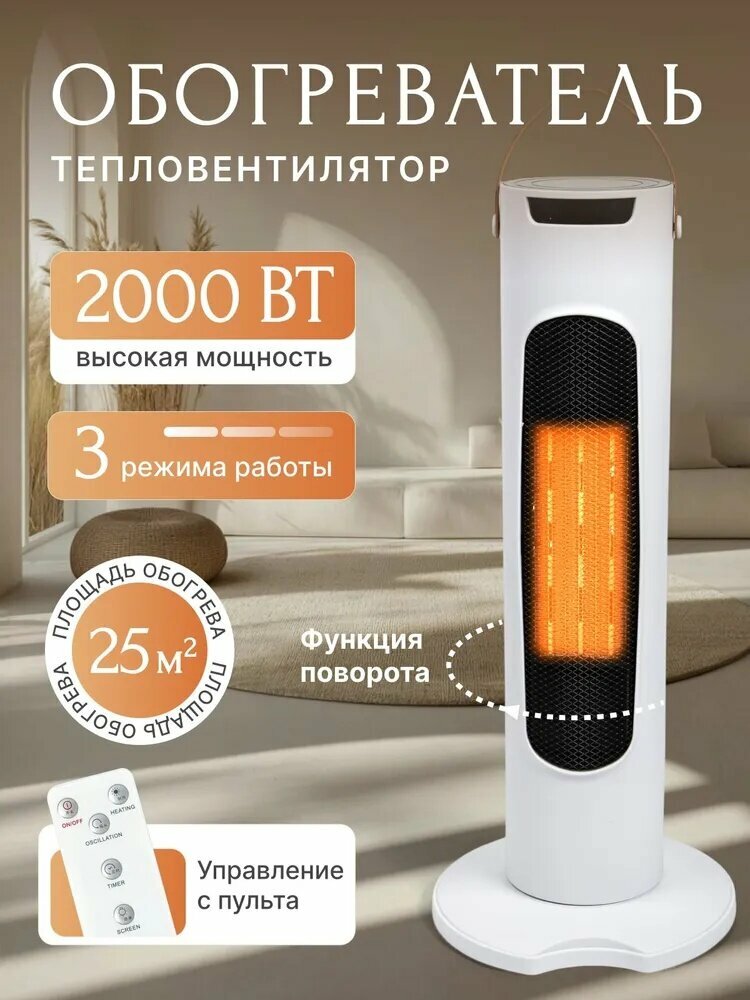 Обогреватель для дома / тепловентилятор 2000 Вт