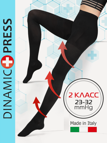 Изображение товара Колготки женские Dinamic Press компрессионные 2 класс 280 den, черные