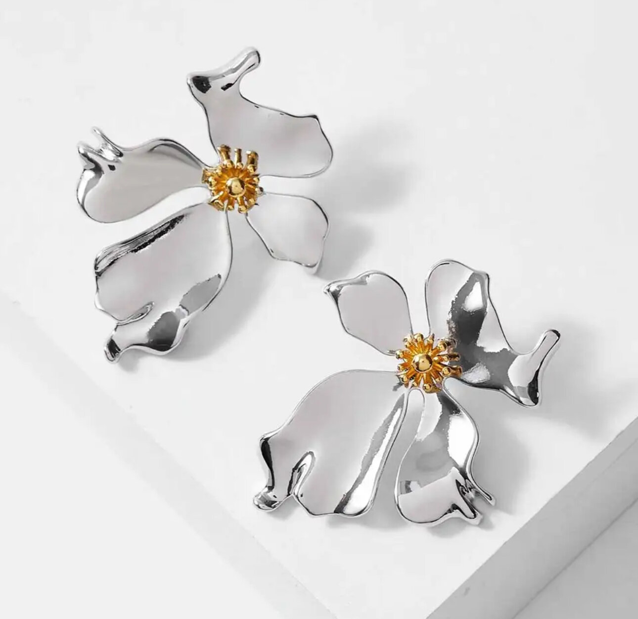 Серьги, серебряный, золотой