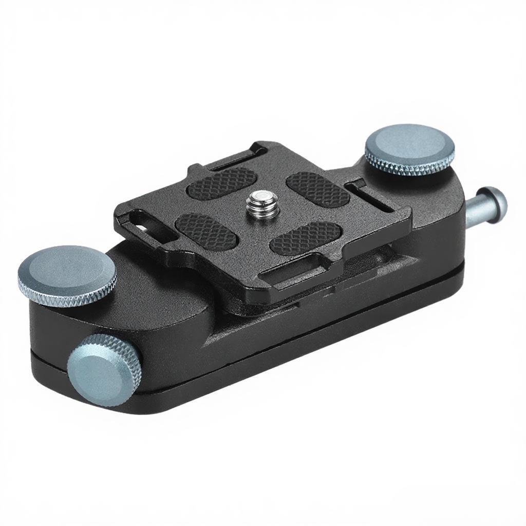 Металлическая ремневая зажимная пластина с быстрым откручиванием для камер Canon Sony DSLR цвет ручки серый максимальная нагрузка 20 кг размер 10*4.5*2.2 см вес 139 г упаковка 11*5.5*3 см вес упаковки 148 г в комплект входит 1 зажимная