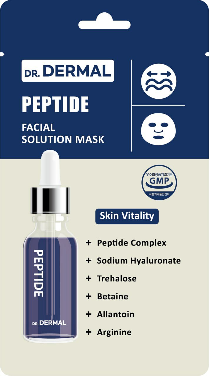 Dr.dermal FACIAL SOLUTION Маска для лица Peptide, с пептидами, 25 мл