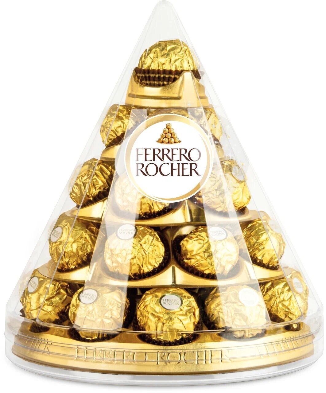 Набор конфет Ferrero Rocher  из молочного шоколада, с начинкой из крема и лесного ореха, конус,  350 г