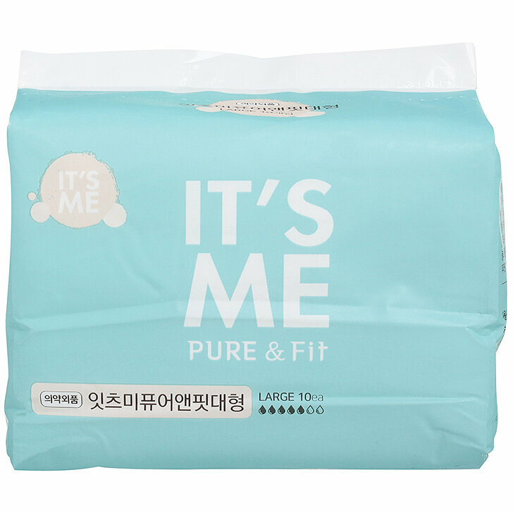 Прокладки женские гигиенические с крылышками, 4 капли It's Me Pure & Fit pads large, 10 шт