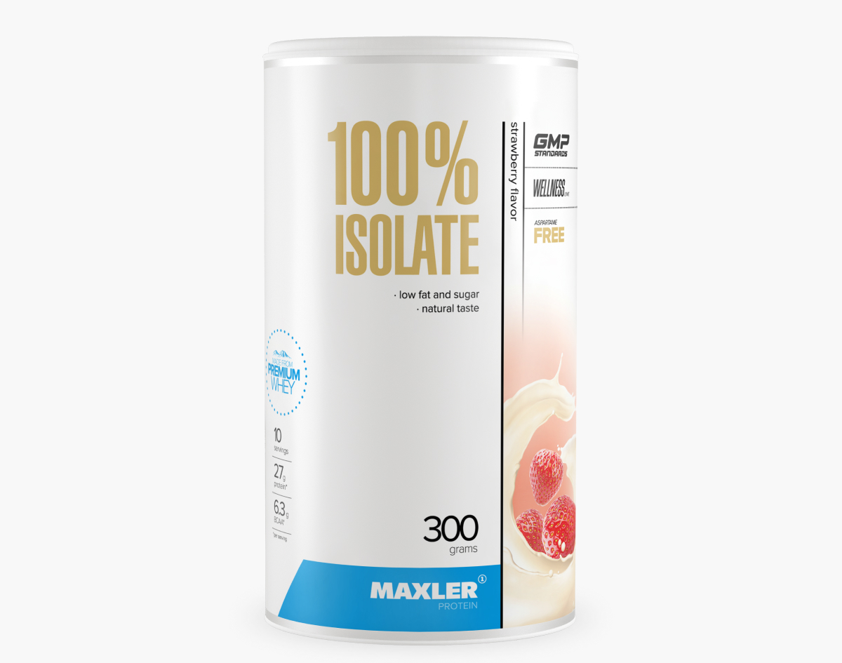 Изолят протеина Maxler 100% Isolate (90% protein) 300 гр. - Клубника