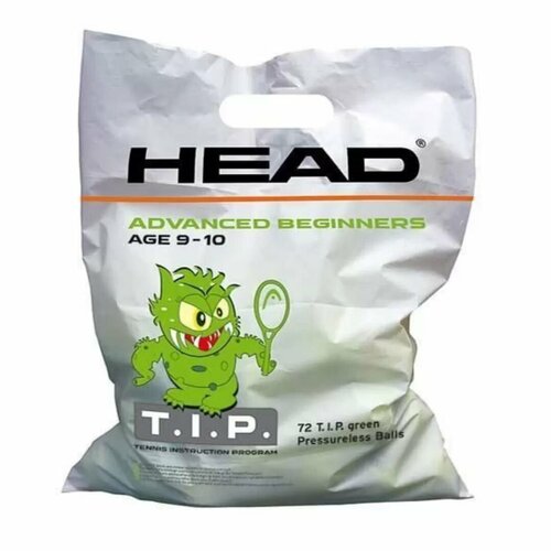 Теннисные мячи HEAD TIP Green пакет 72 мяча 578280 теннисные мячи head tip red 3шт 578113
