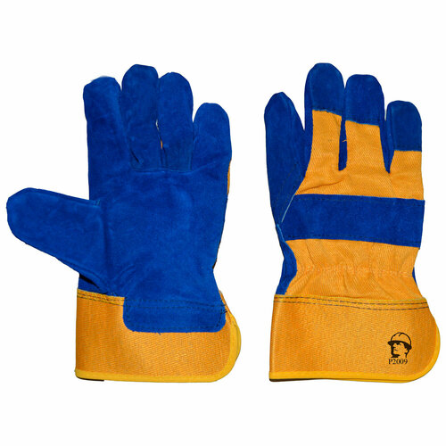 перчатки росмарка спилковые комбинированные 2009 синий желтый Перчатки Опторика спилковые комбинированные (2009), синий/желтый