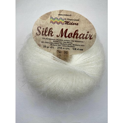 Пряжа для вязания Midara Silk Mohair, 2 мотка по 25 гр