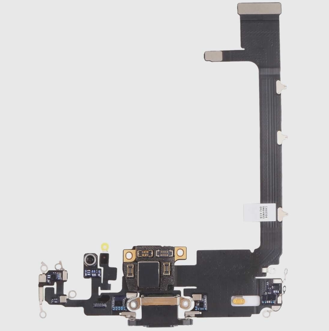 Шлейф для iPhone 11 Pro Max с комп. / разъем зарядки / микрофон (черный)