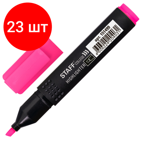 Комплект 23 шт, Текстовыделитель STAFF College STICK, розовый, 1-4 мм, 151499 маркер staff stick 1 4mm 4шт 151501