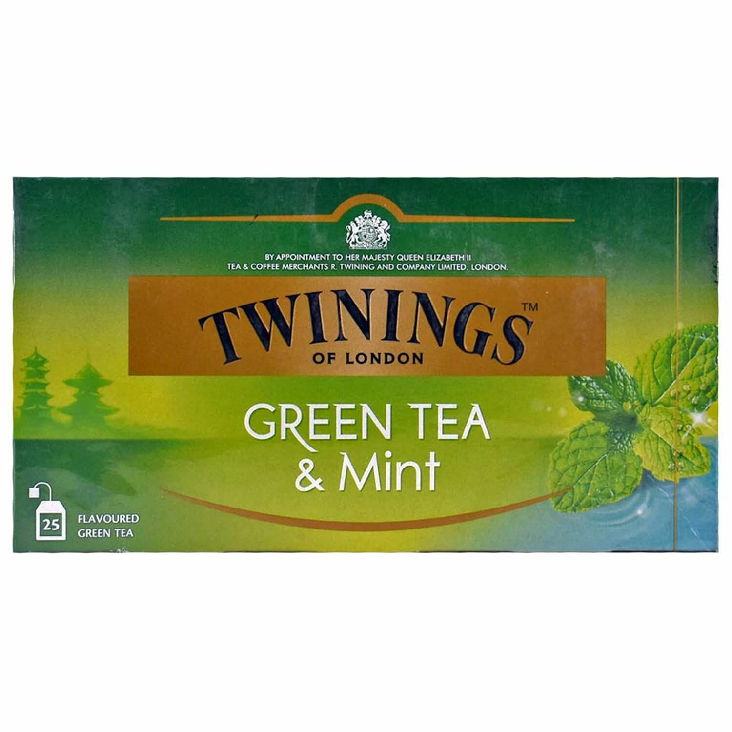 Чай зеленый TWININGS Green Tea & Mint со вкусом мяты в пакетиках 25х1,5 г (из Финляндии)