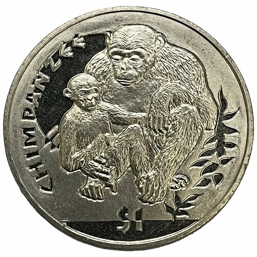 Сьерра-Леоне 1 доллар 2010 г. (Обезьяны - Шимпанзе) сьерра леоне 1 доллар 2006 г животные африки шимпанзе